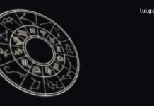 2026 წლის დიდი ასტროლოგიური გზამკვლევი: რას გვიქადიან ვარსკვლავები? Glowing white zodiac wheel with constellation symbols on a black background